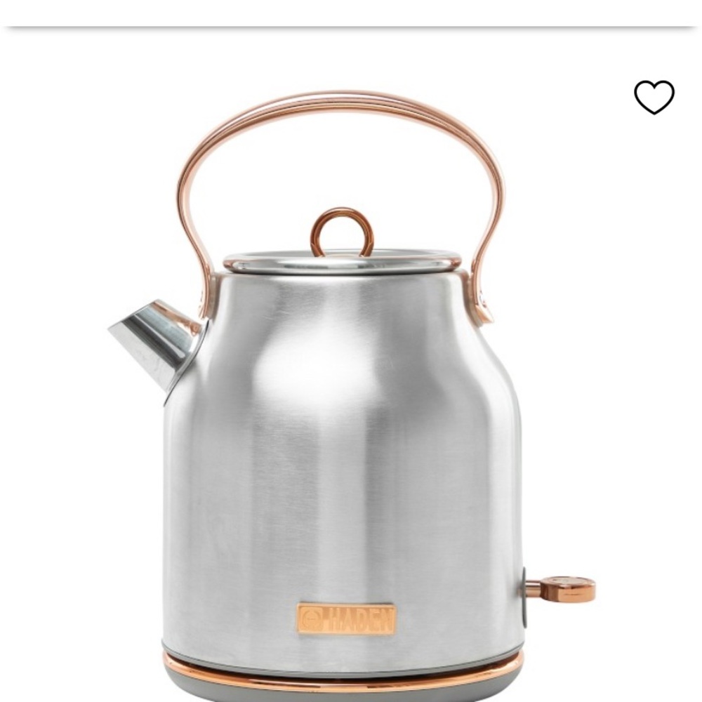 Silver and Brown Electric Kettle with Dome Design